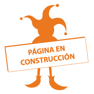 Imagen naranja y blanca, con logo y texto de página en construcción.